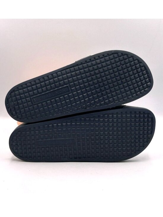 Michael Kors Men\'s Navy Silver EVA Brandy Metallic Striped Slides Size 11 3500 main image 13
